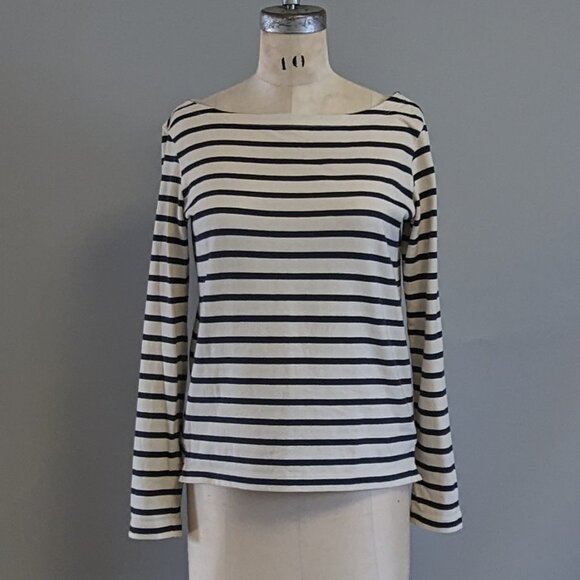 Uniqlo Mid-Weight Knit Striped Boatneck Top - Sailor - Mariner - Size XS - Picture 2 of 4